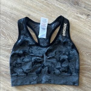 Gymshark Adapt Camo Black and Gray Sports Bra